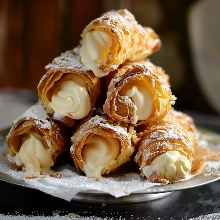 Italian cream-filled cannoncini