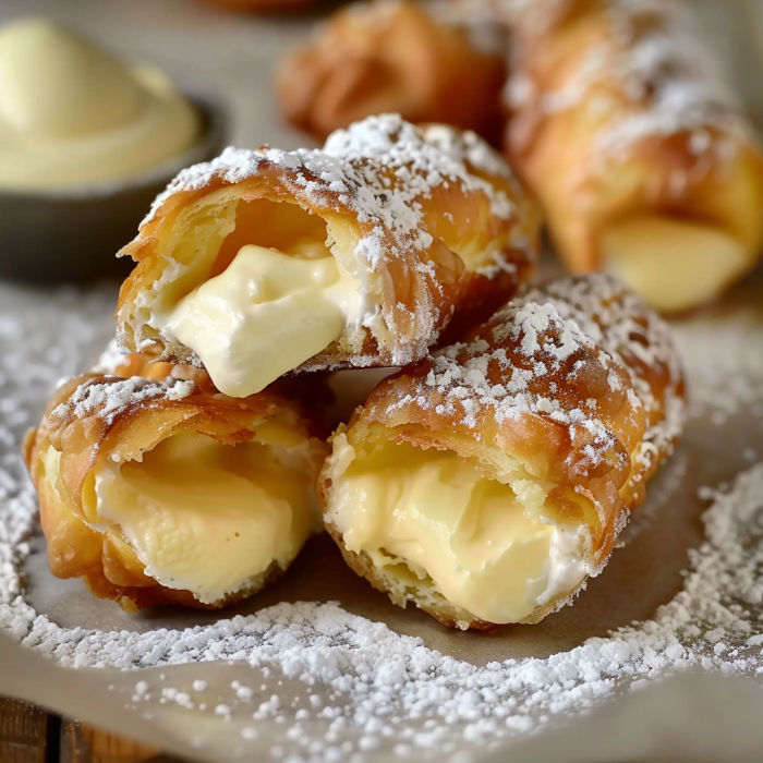 Italian cream-filled cannoncini