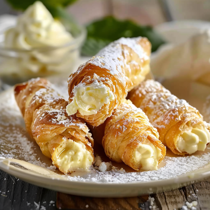 Italian cream-filled cannoncini