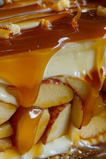 Caramel Apple Cheesecake Cake