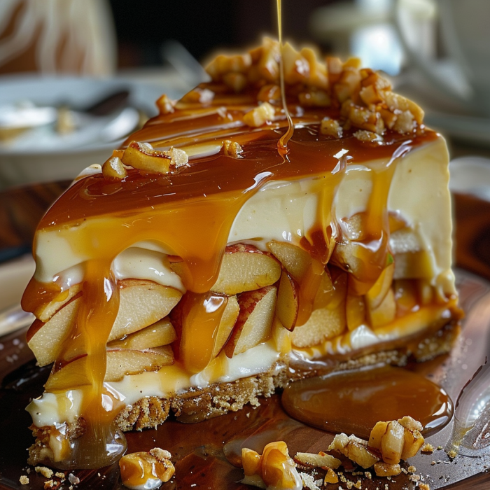 Caramel Apple Cheesecake Cake