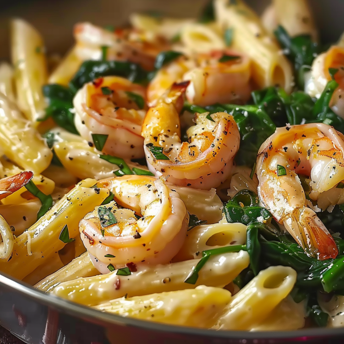 Cheese Shrimp Penne Pasta