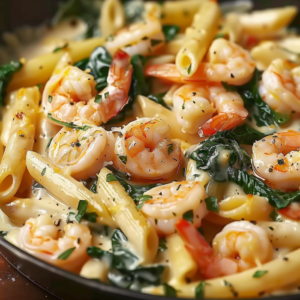 Cheese Shrimp Penne Pasta