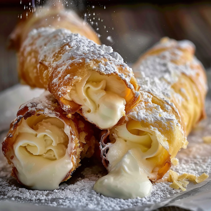 Italian cream-filled cannoncini