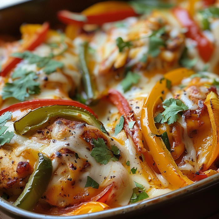 Cheesy Baked Fajita Chicken