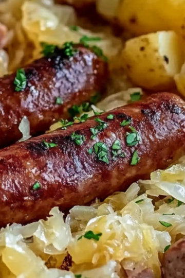 Polish sausage sauerkraut and potatoes