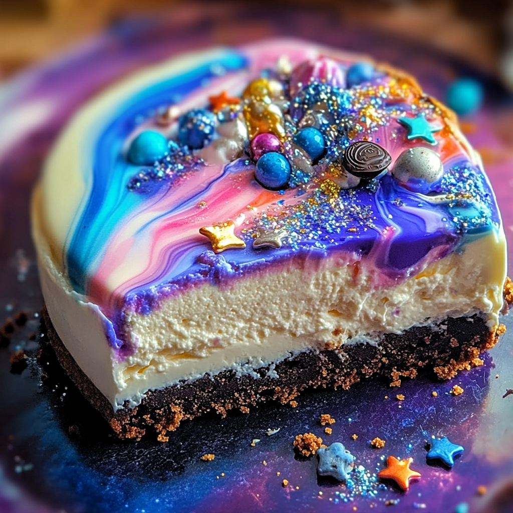 Galaxy Cookie Cheesecake