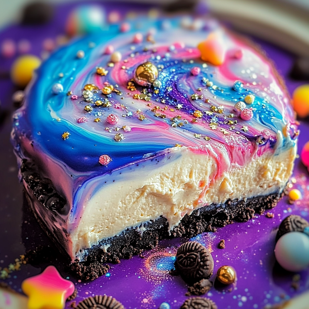 Galaxy Cookie Cheesecake