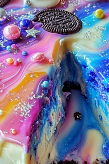 Galaxy Cookie Cheesecake