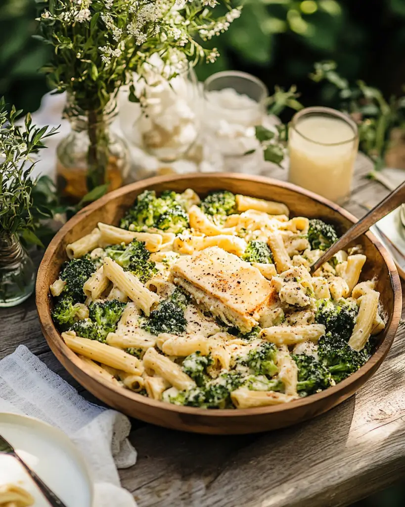 Baked Ziti with Broccoli and Alfredo Sauce