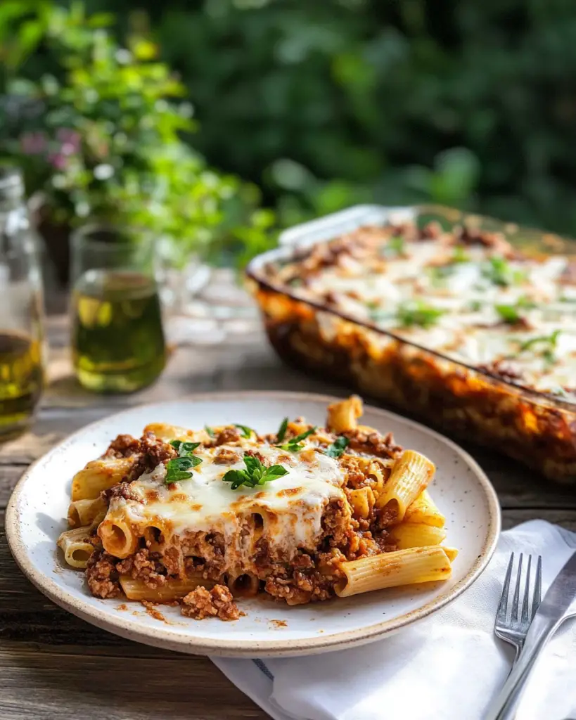 Baked Rigatoni with Meat Sauce