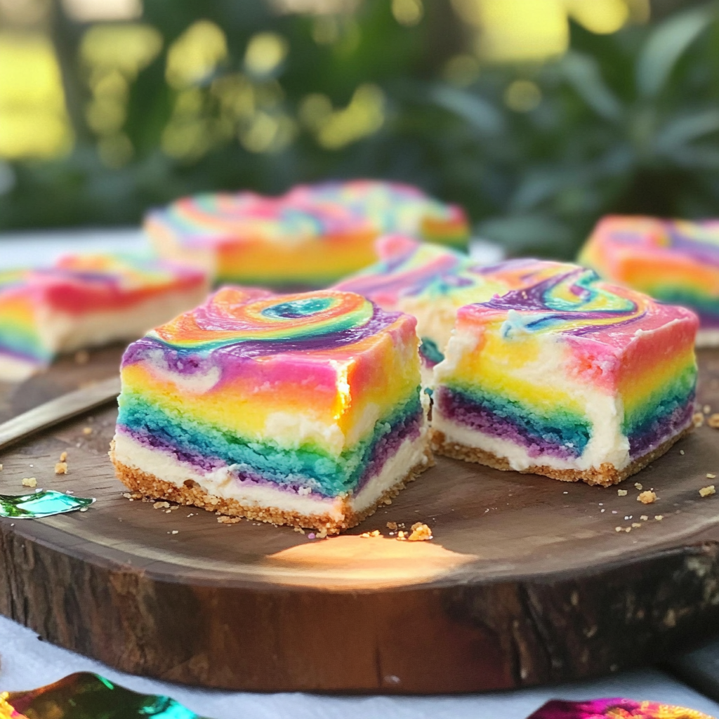 Rainbow Cheesecake Bars