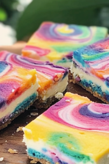 Rainbow Cheesecake Bars