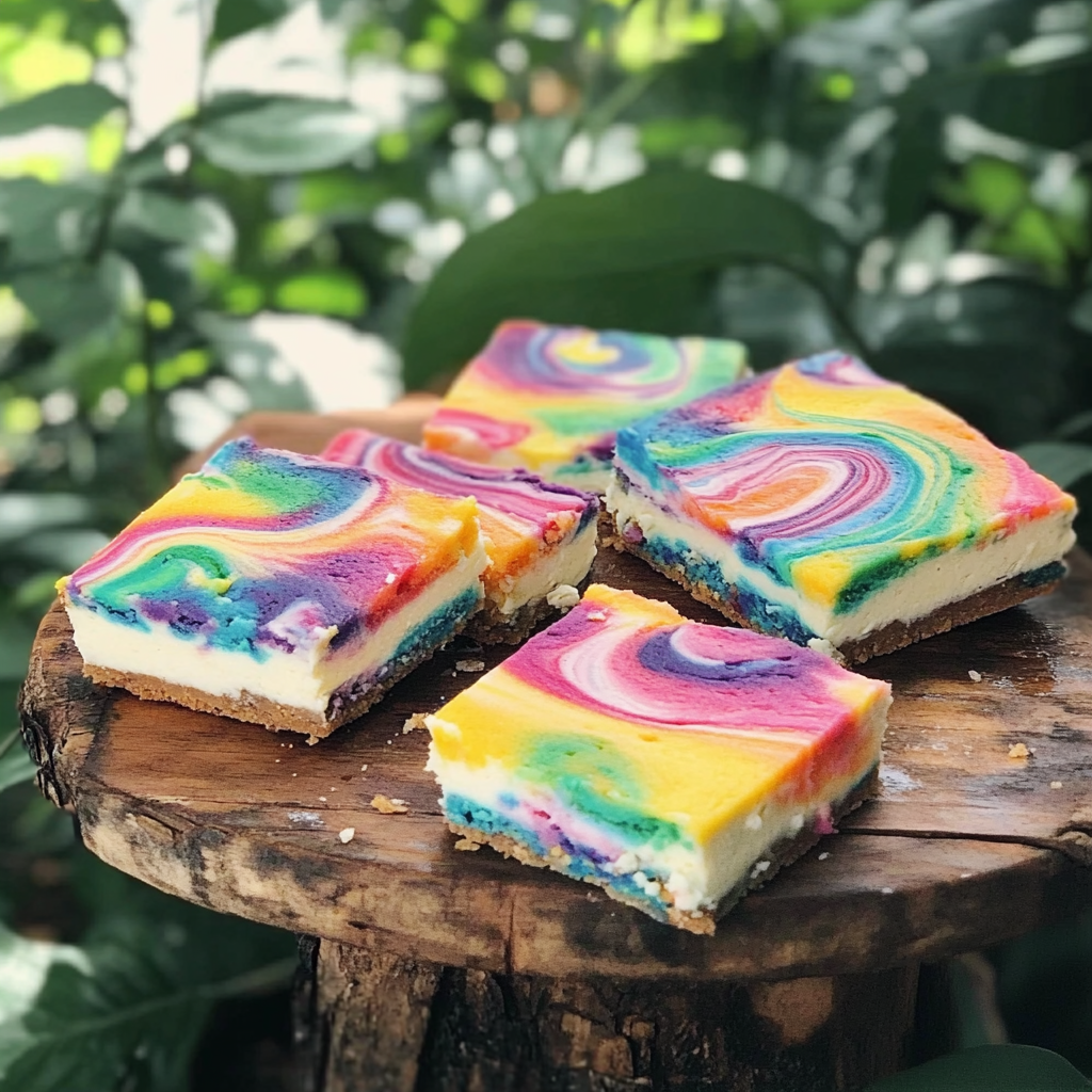 Rainbow Cheesecake Bars