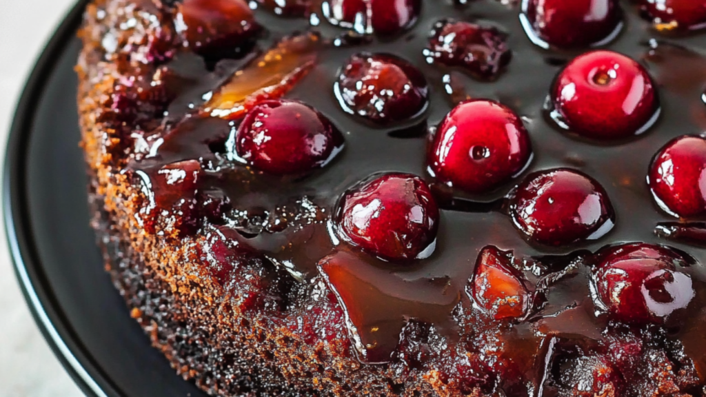 Chocolate Cherry Upside Down Cake