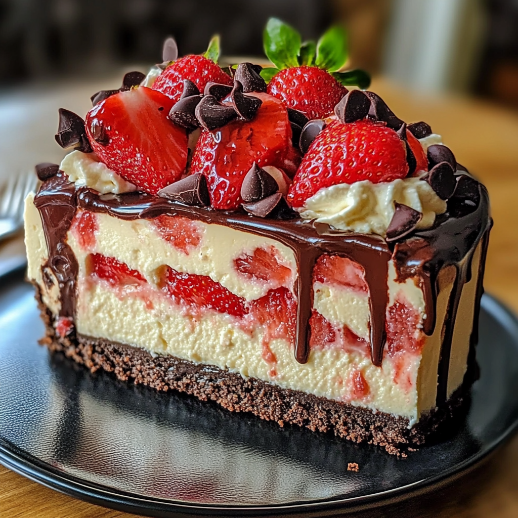 Double Chocolate Strawberry Cheesecake