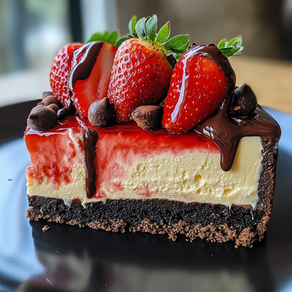 Double Chocolate Strawberry Cheesecake