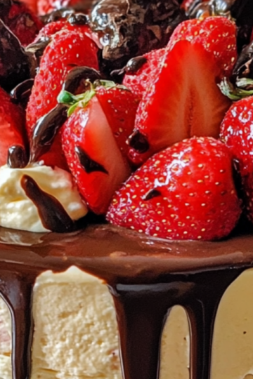 Double Chocolate Strawberry Cheesecake