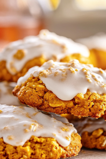 Frosted Pumpkin Oatmeal Cookies