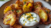 Crispy Smashed Potatoes with Zesty Yogurt Dip