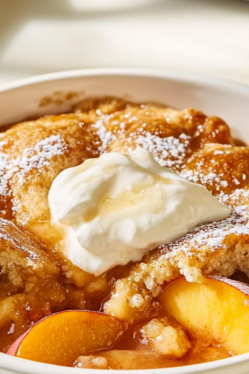 Easy Cinnamon Sugar Peach Cobbler
