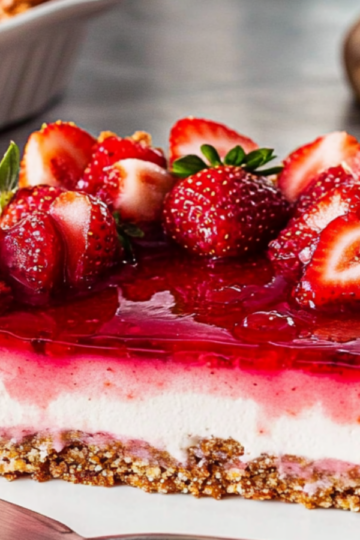 Strawberry Pretzel Cheesecake