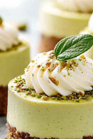 Pistachio Coffee Cheesecakes
