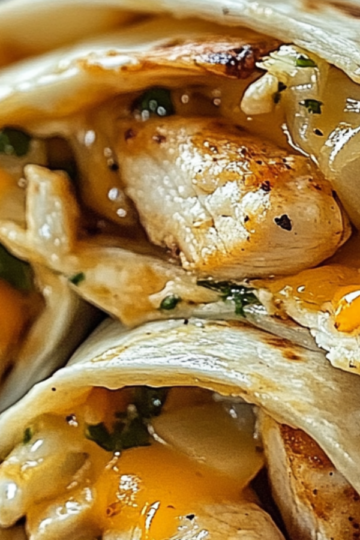 Cheesy Garlic Chicken Wraps