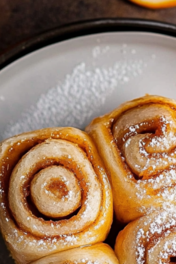 Fluffy orange cinnamon rolls