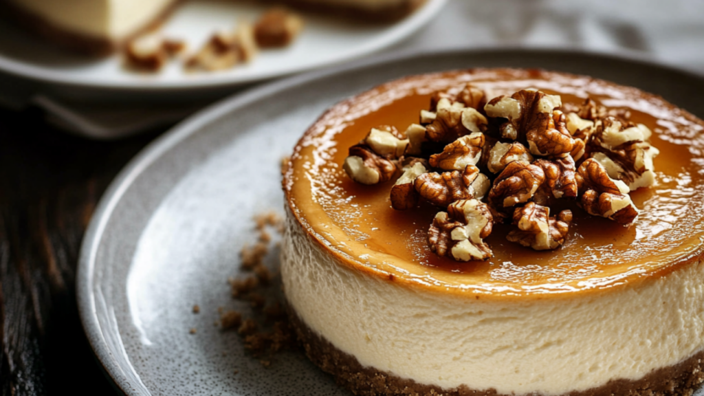 Maple walnut cheesecake