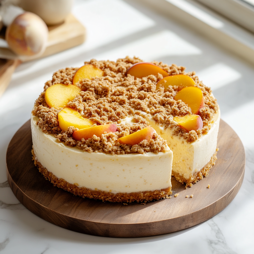 Peach Crumb Cheesecake