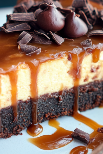 Caramel brownie cheesecake