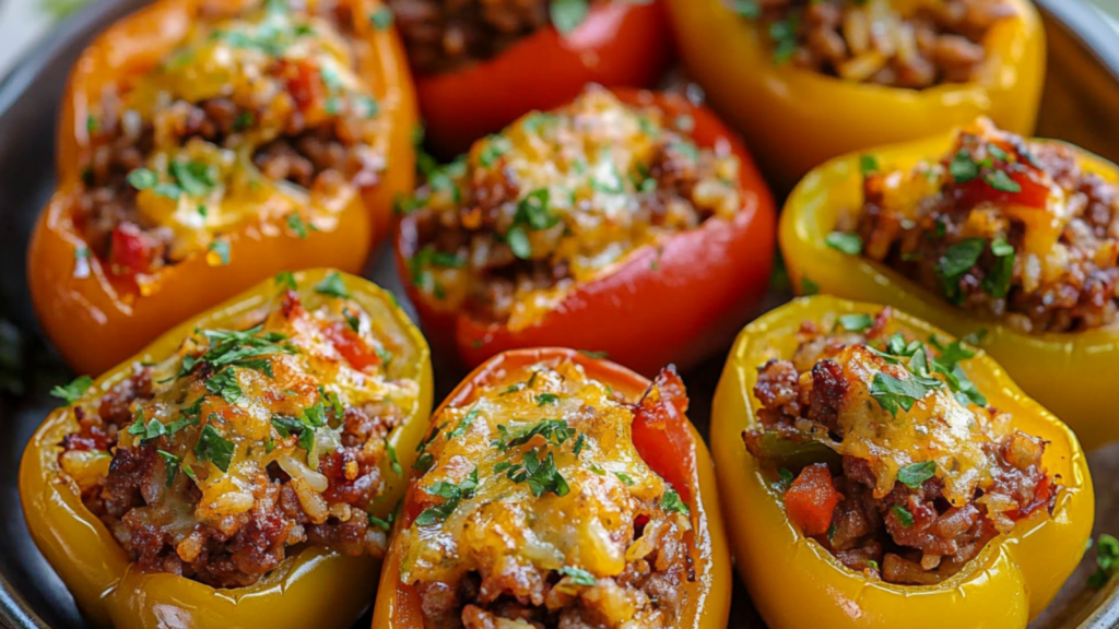 Stuffed mini peppers with beef