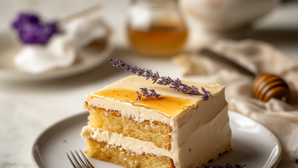Honey lavender sheet cake