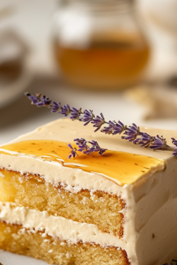 Honey lavender sheet cake