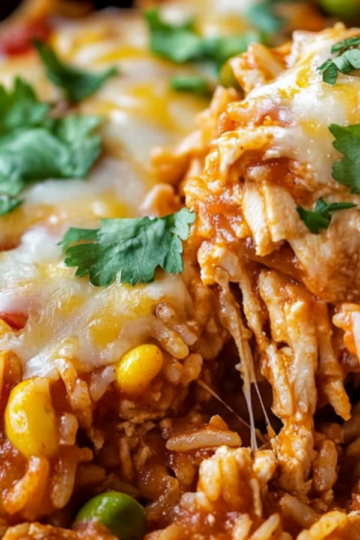 Chicken enchilada rice casserole