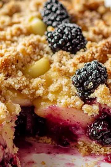 Apple Blackberry Crumble Cake Recipe