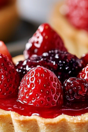 Strawberry Custard Tarts with Glaze