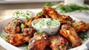 Greek Chicken Wings with Feta Dipping Sauce