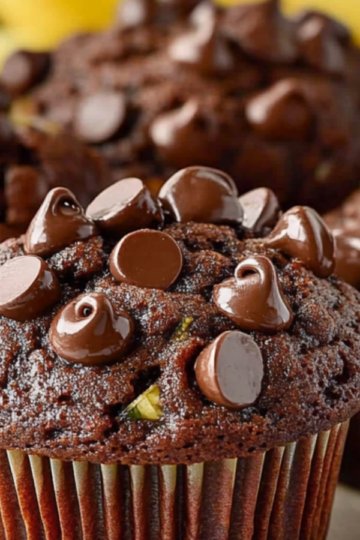Healthy Chocolate Chip Banana Zucchini Muffins