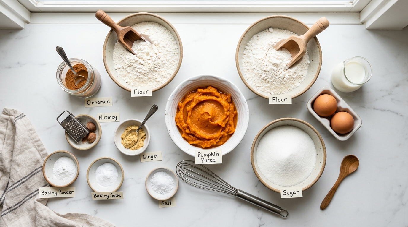 Ingredients for Fluffy Pumpkin Waffles Recipe
