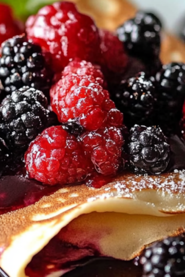 Almond Crepes & Warm Berries Bliss