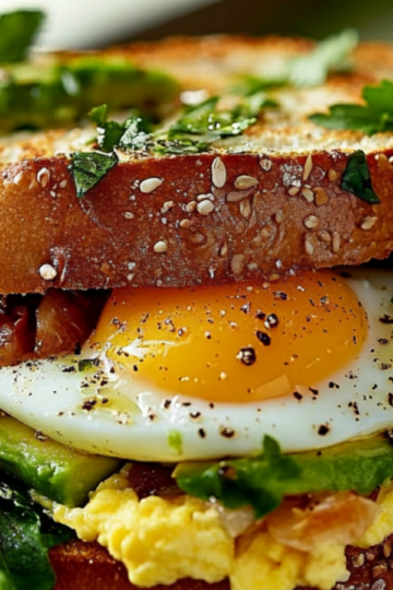 Egg & Avocado Bagel Breakfast Sandwich