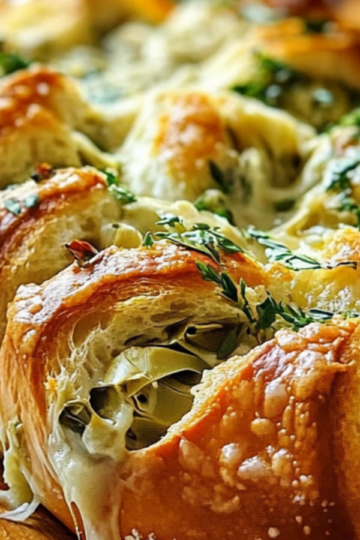 Cheesy Artichoke Dip Bread Delight