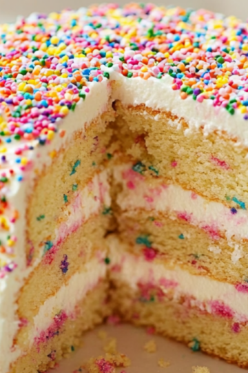 Funfetti Cake with Colorful Sprinkles