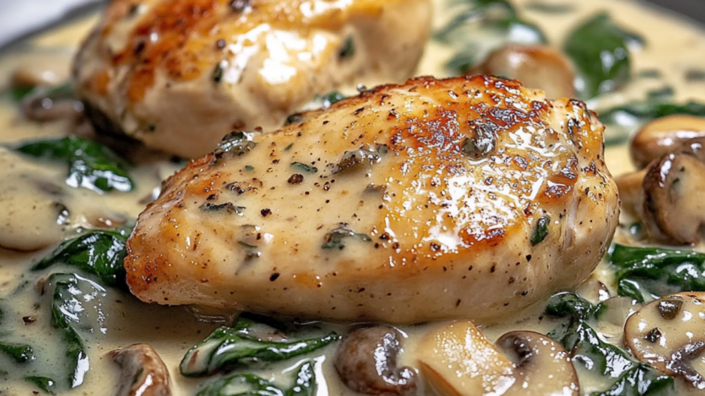 Creamy Tuscan Chicken with Spinach and Mushrooms