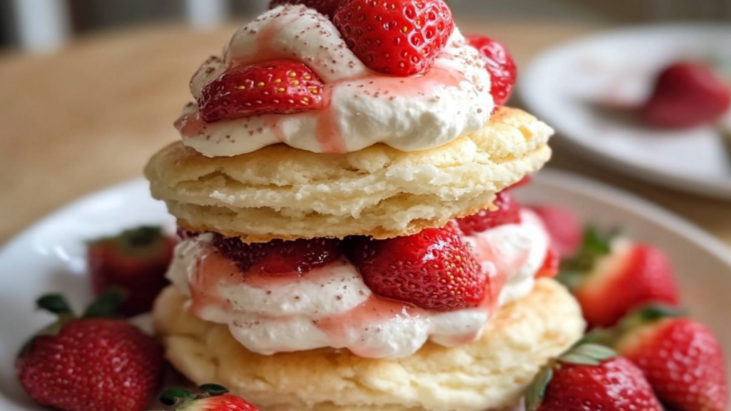 Brandied Strawberry Shortcakes with Cream