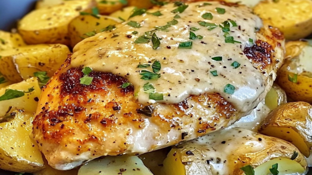 Garlic Parmesan Chicken and Potatoes Recipe