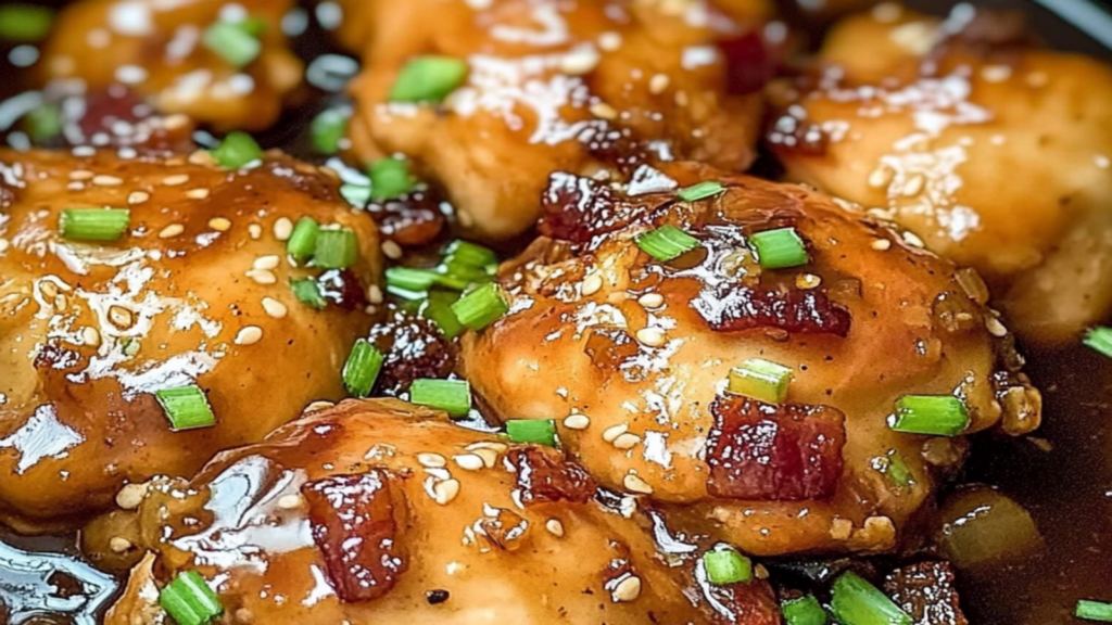 Slow Cooker Bacon Brown Sugar Garlic Chicken