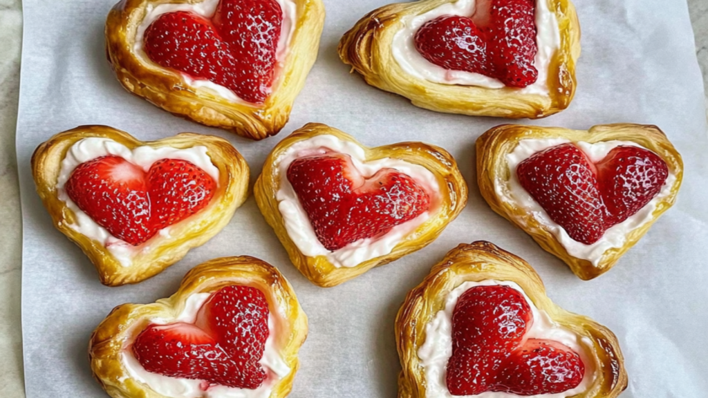 Strawberry Puff Pastry Hearts Recipe